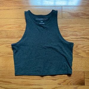 basic gray crop top